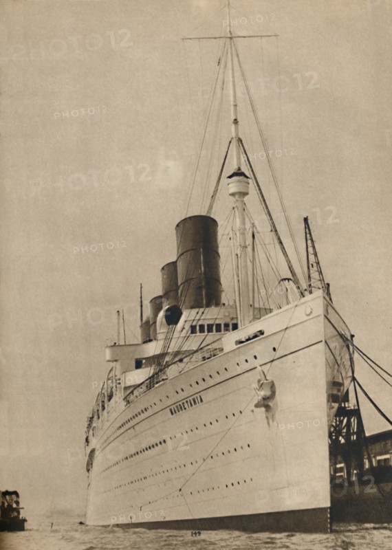 'Former Queen of the Ocean, R,M.S. Mauretania of the Cunard White Star Line', 1936. Artist: Unknown.