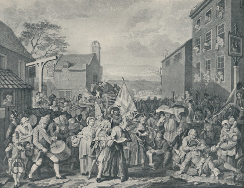 'The March of the Guards Towards Scotland, 1745', (1920). Artist: Luke Sullivan.