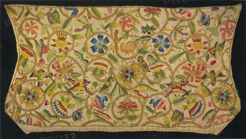 'A Lady's Cap Embroidered in Silk and Gold on Linen', 1927. Artists: Edward F Strange, Unknown.