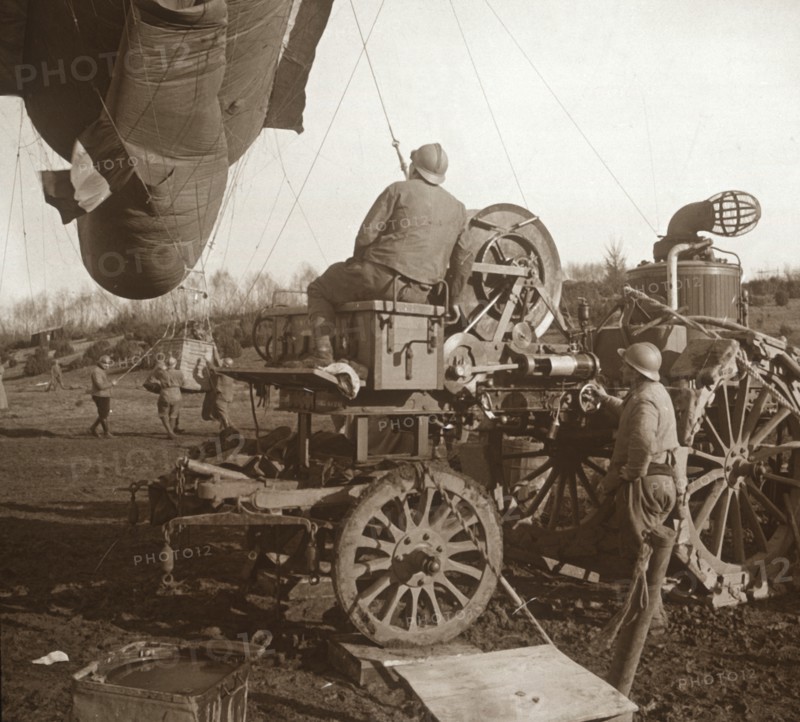 Barrage balloon, Genicourt, northern France, c1914-c1918. Artist: Unknown.