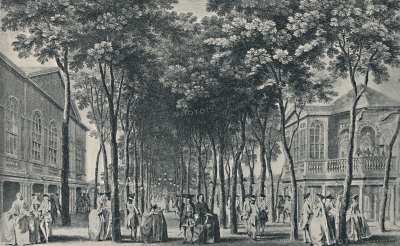 'Society at the Marylebone Gardens, 1755', (1920). Artist: John Tinney.