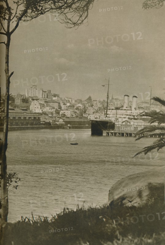 'An Orient Liner berthed in Woolloomooloo Bay', 1937. Artist: Unknown.