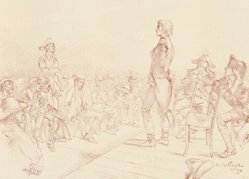 'Bonaparte Addressing a Jacobin Club in Corsica', c1789, (1896). Artist: Unknown.