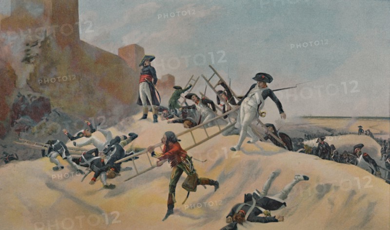 'The Example. - Kleber at the Assault of Acre', 1799, (1896). Artist: Unknown.