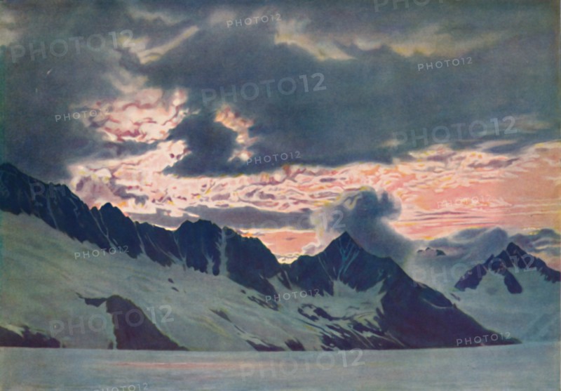 'In the Wake of the Dawn: Green Mists Seen on Alpine Peak and Valley', c1935. Artist: Unknown.
