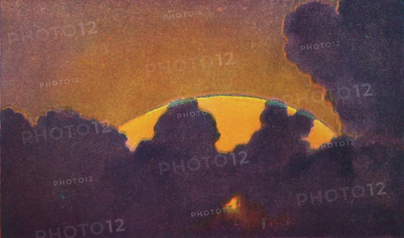 'The Green Flash at Sunset, Rarest Prismatic Colour Refracted by the Atmosphere', c1935. Artist: Unknown.