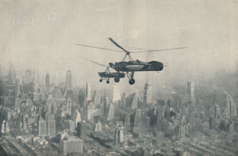 'Solution of Aerial Transport Problems in Cities: Aeroplanes That Require No Aerodromes', c1935. Artist: Wide World Photos.