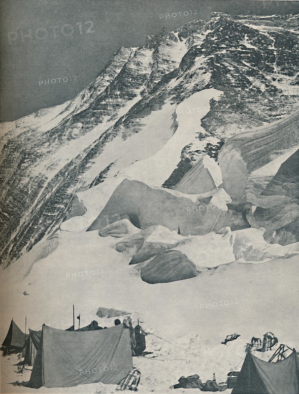 'Winning Towards The Goal: A Camp in the Snows of Everest', c1935. Artist: Mount Everest Committee.