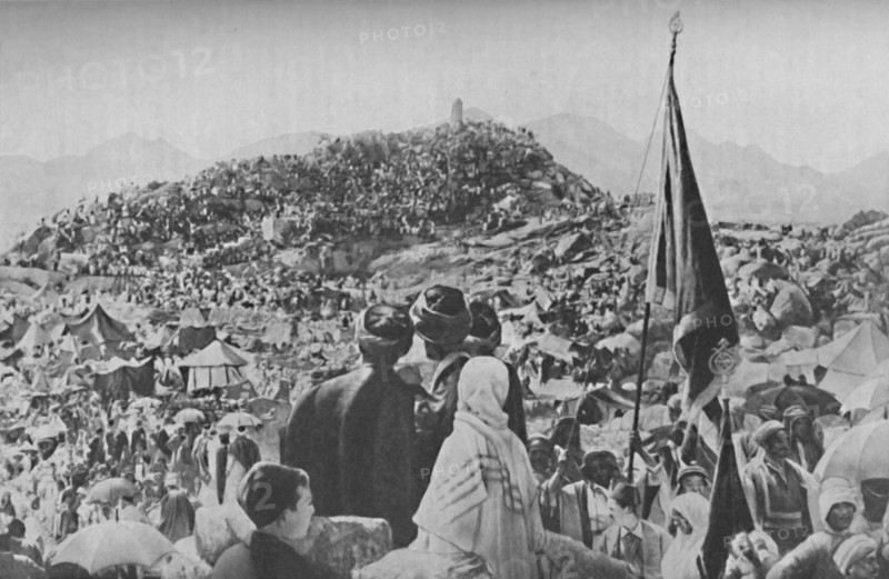 'Pilgrims Performing the 'Wukuf' or Stand' on the Mount of Mercy', c1935. Artist: Unknown.