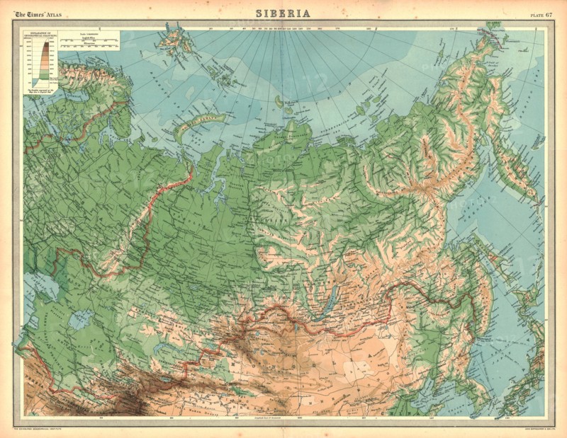 Map of Siberia. Artist: Unknown.