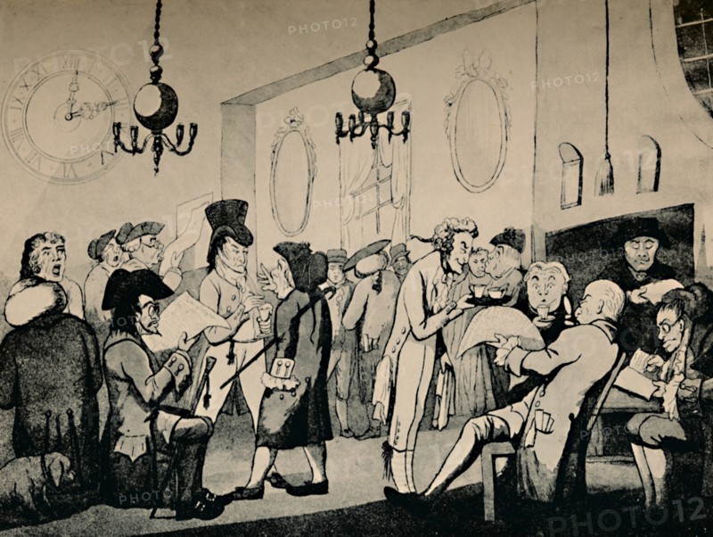 'The Coffee Room at Lloyd's, 1798', (1928). Artist: Unknown.