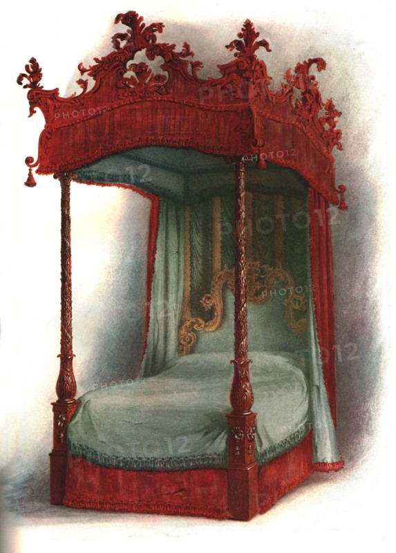 Mahogany bed, 1906. Artist: Shirley Slocombe.