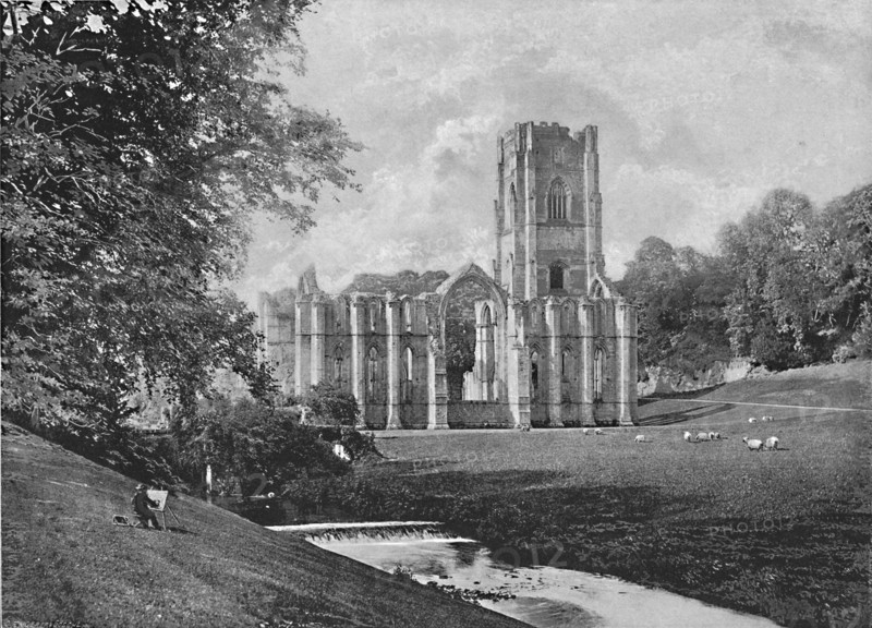 'Fountains Abbey', c1896. Artist: C Watson.