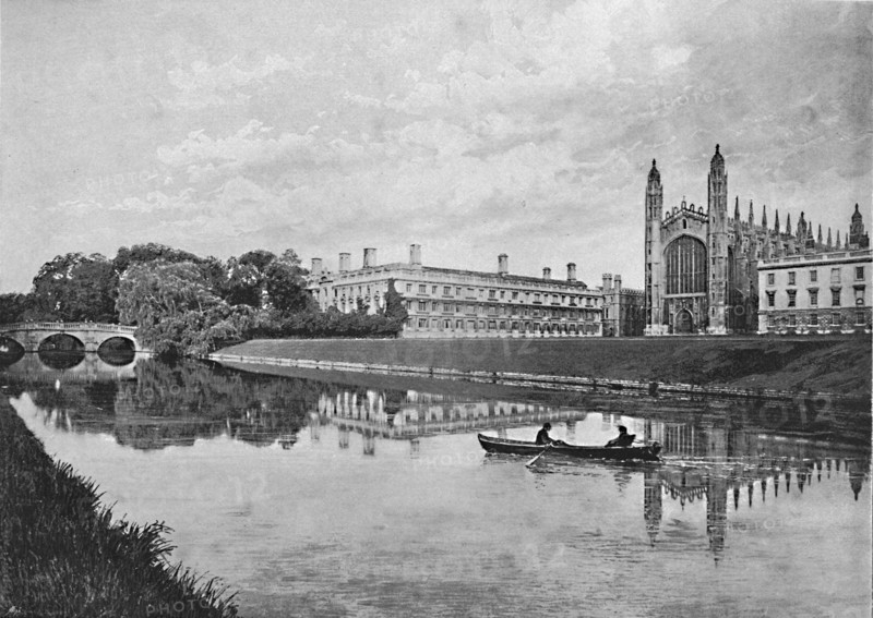 'King's College and Chapel Cambridge', c1896. Artist: Stearn.