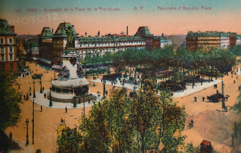Panorama of the Place de la Republique, Paris, c1920. Artist: Unknown.