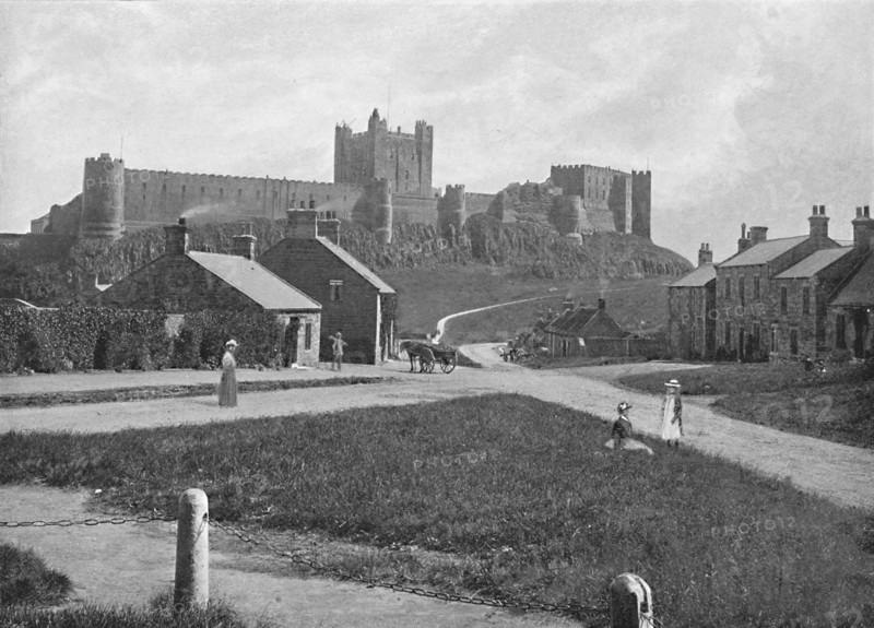 'Bamborough Castle, from the village', c1896. Artist: Unknown.