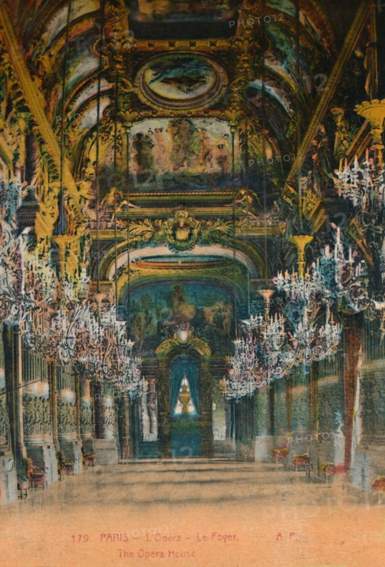 L'Opéra Garnier - the foyer, Paris, c1920. Artist: Unknown.