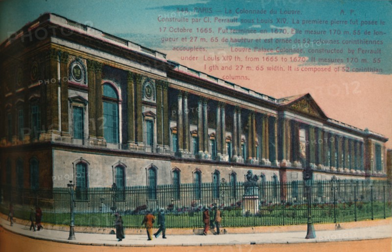 The Louvre Palace colonnade, Paris, c1920. Artist: Unknown.