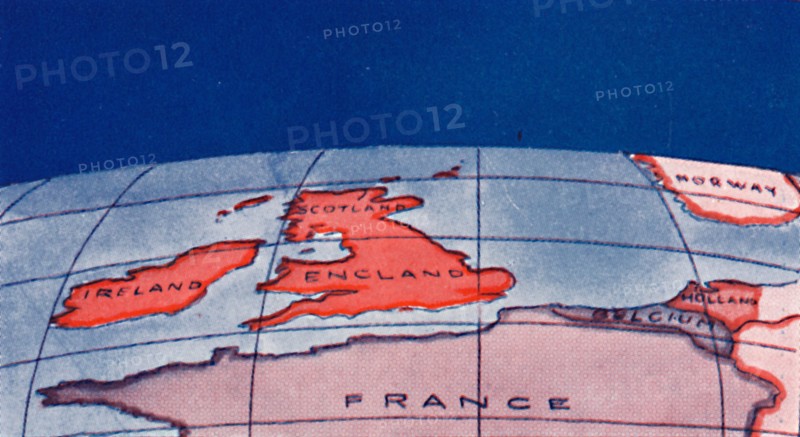 'The British Isles and Northern Europe at Noon in mid-winter', 1935. Artist: Unknown.