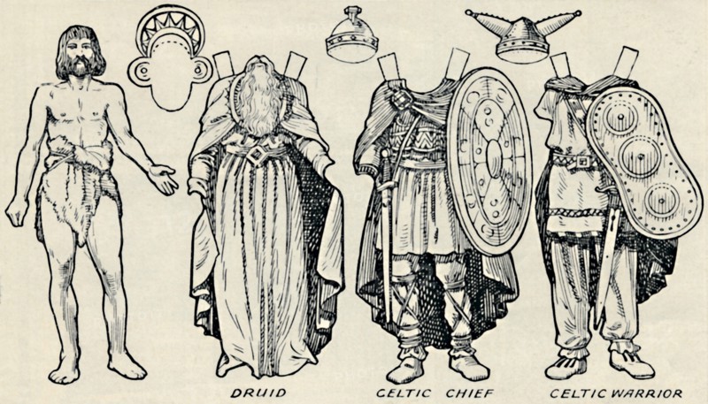 'The Gallery of Historic Costume: What The Britons and Romans Used To Wear', c1934. Artist: Unknown.