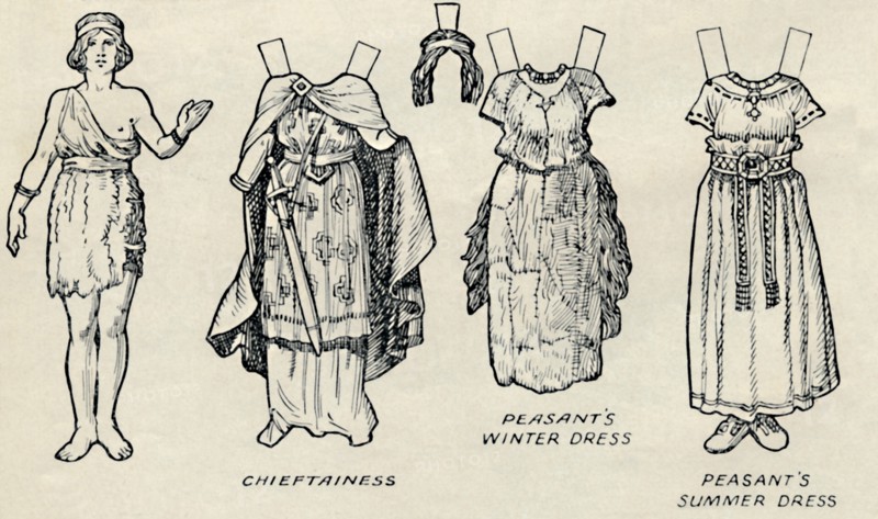 'The Gallery of Historic Costume: What The Britons and Romans Used To Wear', c1934. Artist: Unknown.