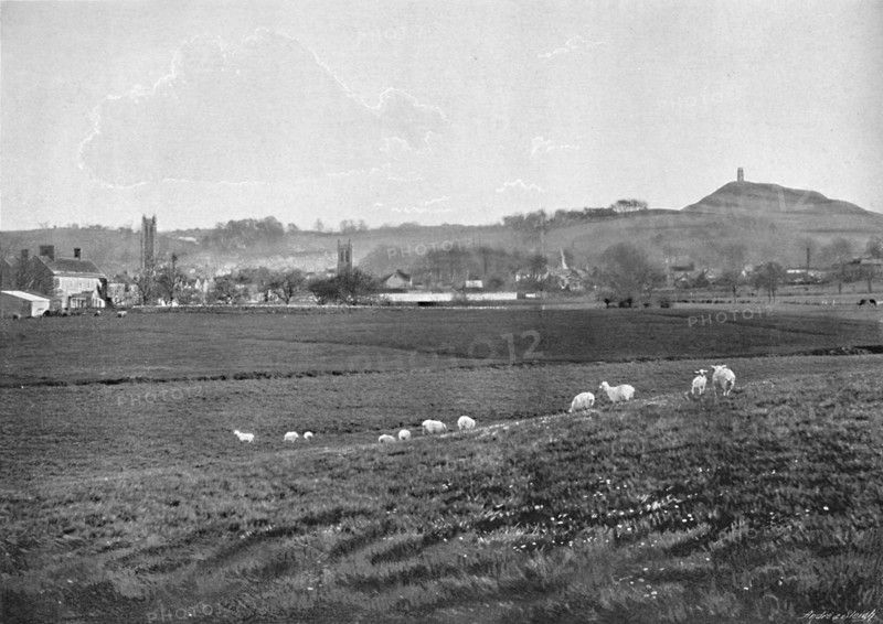 'Glastonbury and the Tor', c1896. Artist: Walter Tully.