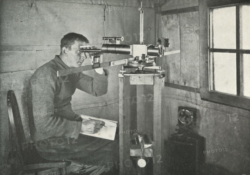 'Dr. Simpson at the Unifilar Magnetometer', 1911, (1913). Artist: Herbert Ponting.