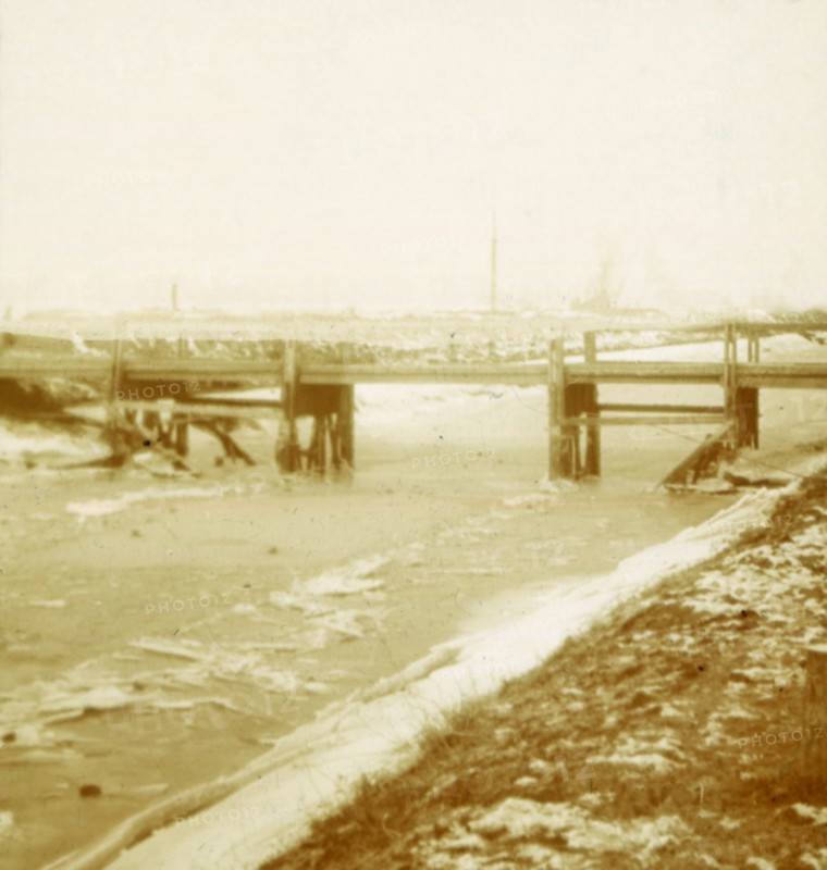 Bridge at Poperinge, Flanders, Belgium, c1914-c1918. Artist: Unknown.