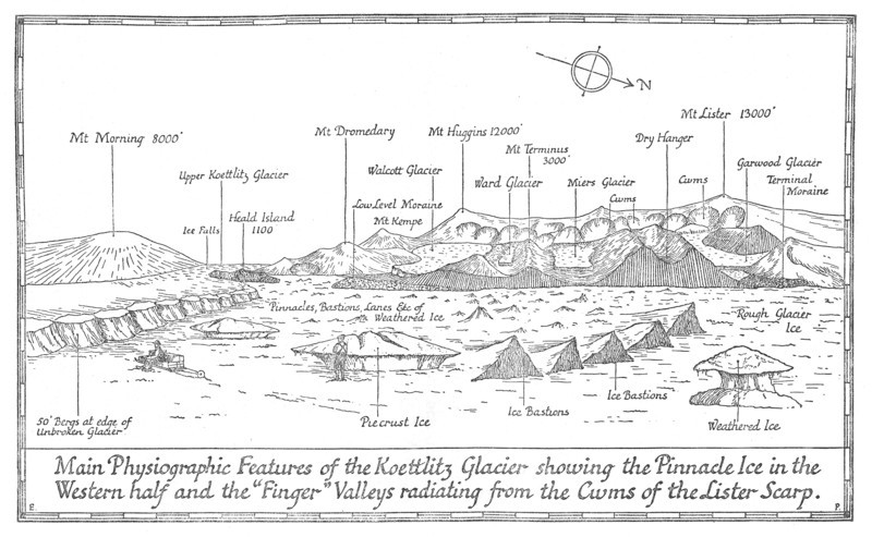 'Main Physiographic Features of the Koettlitz Glacier', 1913. Artist: Unknown.