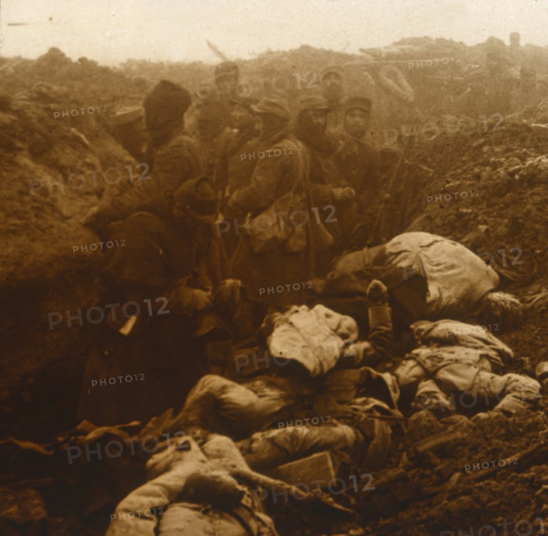 Captured trenches, Les Éparges, northern France, c1914-c1918.  Artist: Unknown.