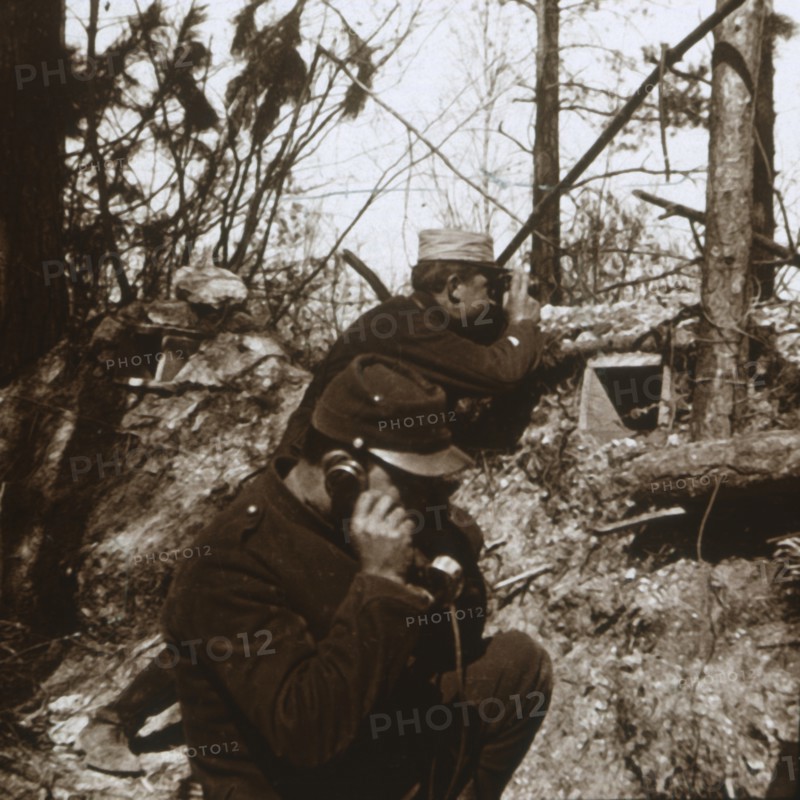 Look-out post, Bois-le-Prêtre, northern France, c1914-c1915. Artist: Unknown.