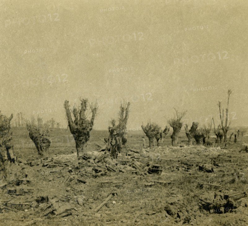 Battlefield, Maurepas, northern France, c1914-c1918. Artist: Unknown.