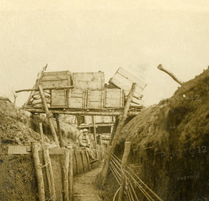 Trenches near Les Éparges, northern France, c1914-c1918.  Artist: Unknown.