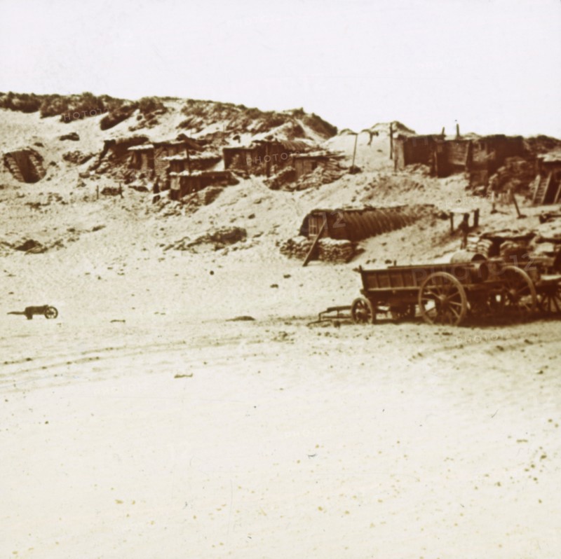 Cantonment in the dunes, Koksijde, Flanders, Belgium, c1914-c1918. Artist: Unknown.