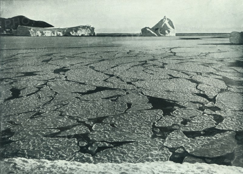 'Pancake Ice Forming Into Floes Off Cape Evans', c1910?1913, (1913).  Artist: Herbert Ponting.