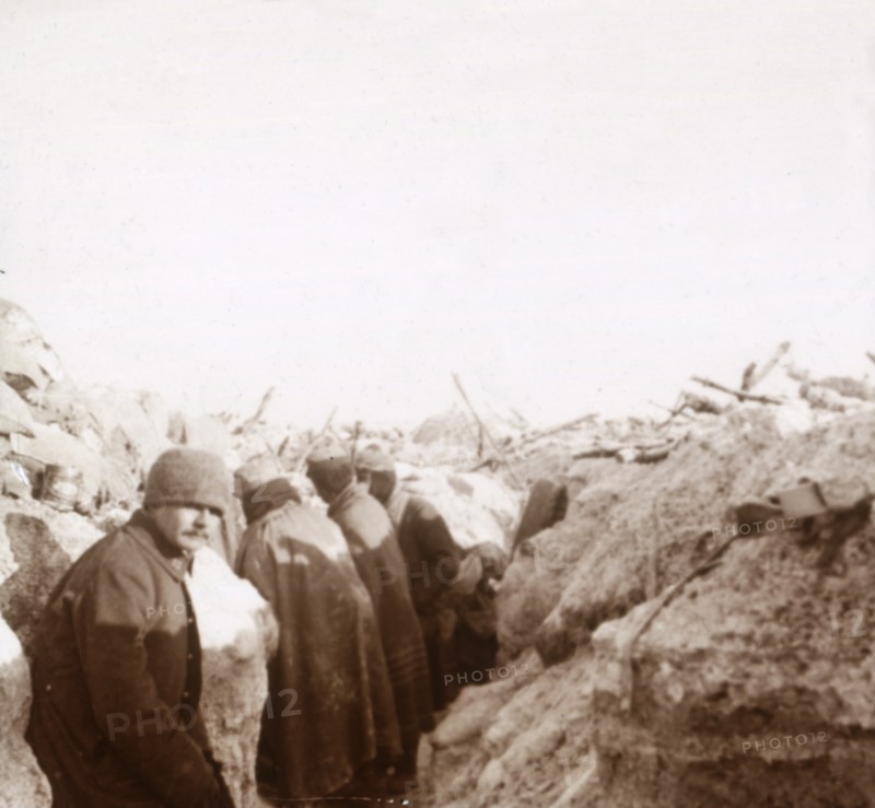 Trenches, Tahure, northern France, c1914-c1918. Artist: Unknown.