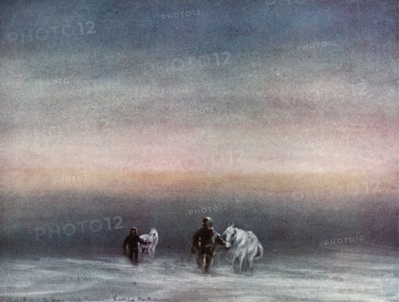 'Exercising the Ponies', 1911, (1913).  Artist: Edward Wilson.