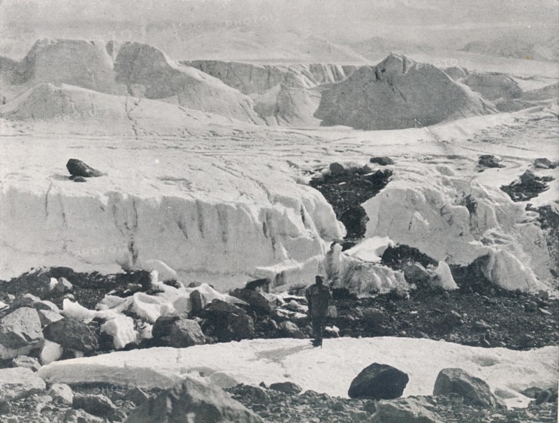 'Crevassed Ice at Entrance to Priestley Glacier', c1911, (1913). Artist: G Murray Levick.