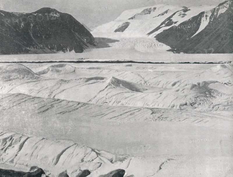 'Crevassed Ice at Entrance to Priestley Glacier', c1911, (1913). Artist: G Murray Levick.