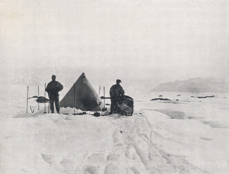 'Levick's Camp Among Crevasses', 1912, (1913). Artist: G Murray Levick.