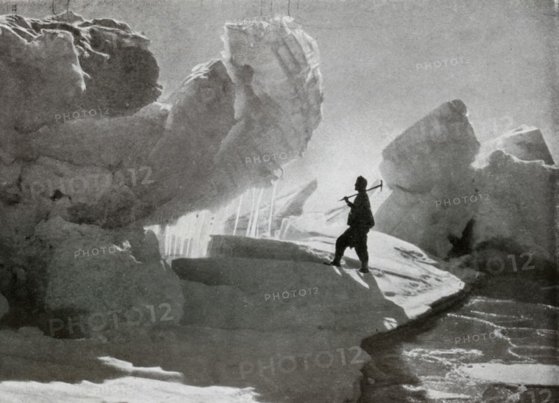 'Pressure Ice Blocks Near Discovery Bluff', c1911, (1913). Artist: Frank Debenham.
