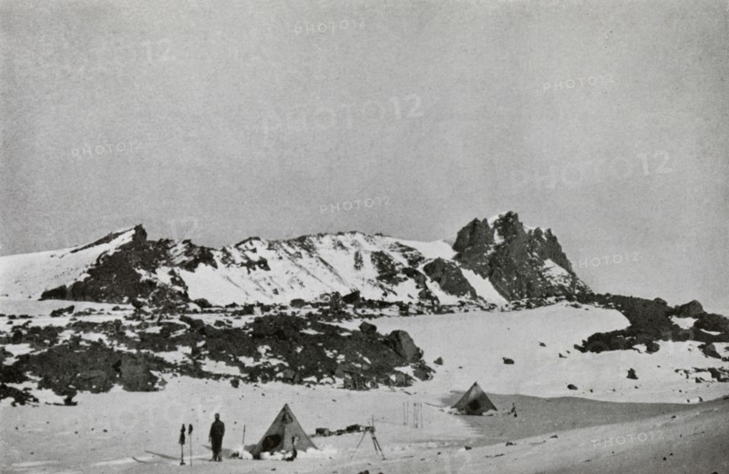 'Remains of an Explosion Crater on Erebus (9,000 feet)', c1911, (1913). Artist: Raymond E Priestley.