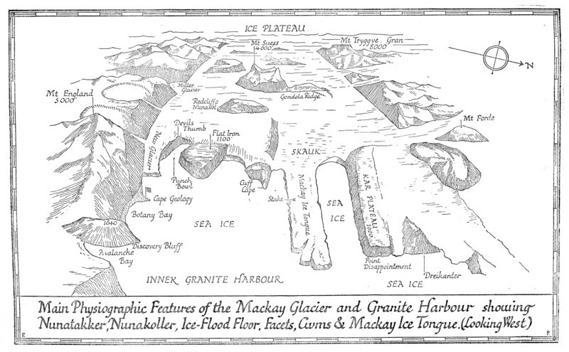 'Main Physiographic Features of the Mackay Glacier and Granite Harbour', 1913. Artist: Unknown.