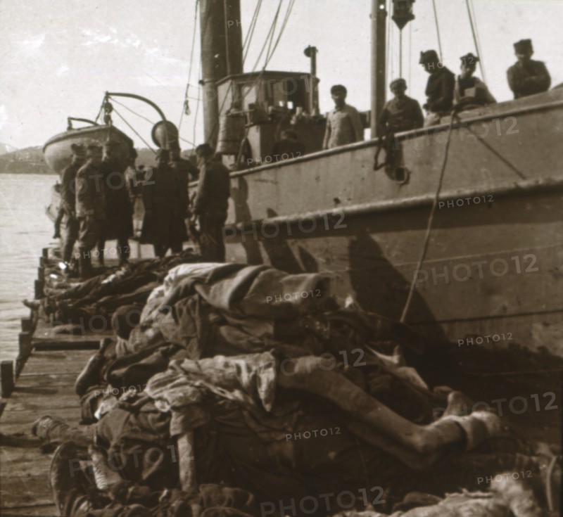 Bodies of typhus victims, Corfu, Greece, c1915. Artist: Unknown.