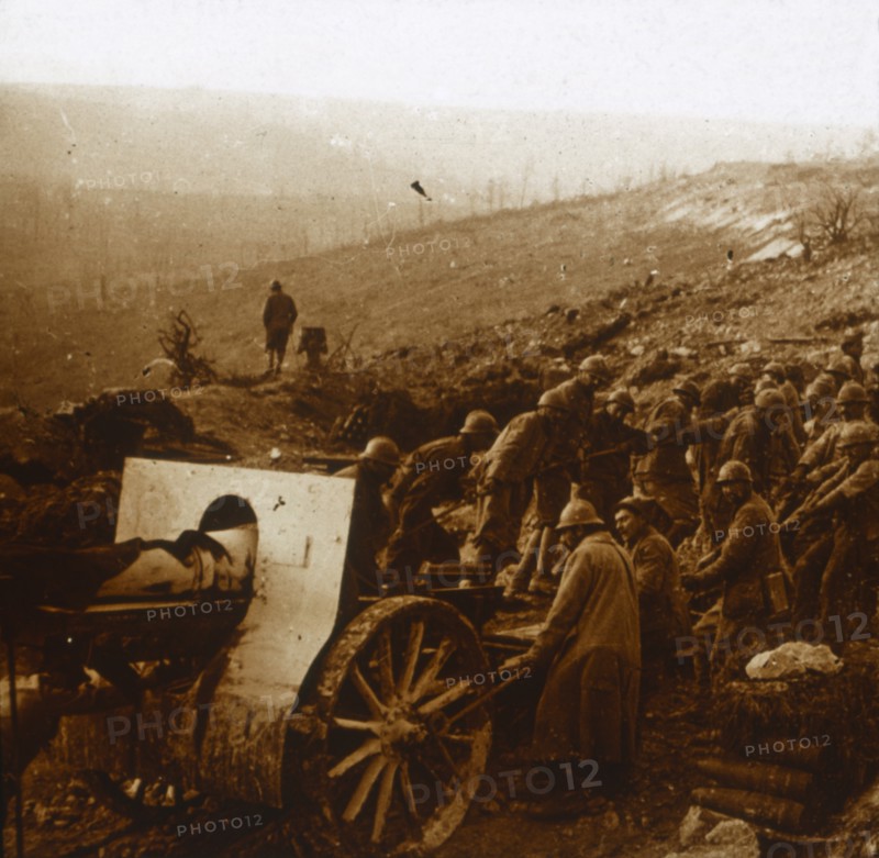 The Mill at Laffaux, northern France, 1 April 1917. Artist: Unknown.