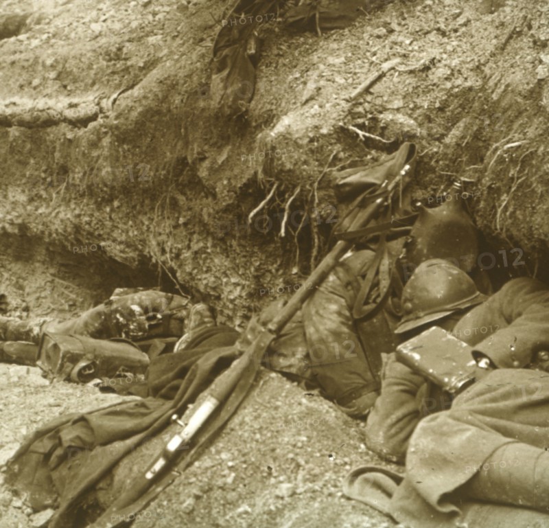Siesta, Verdun, northern France, 1916. Artist: Unknown.