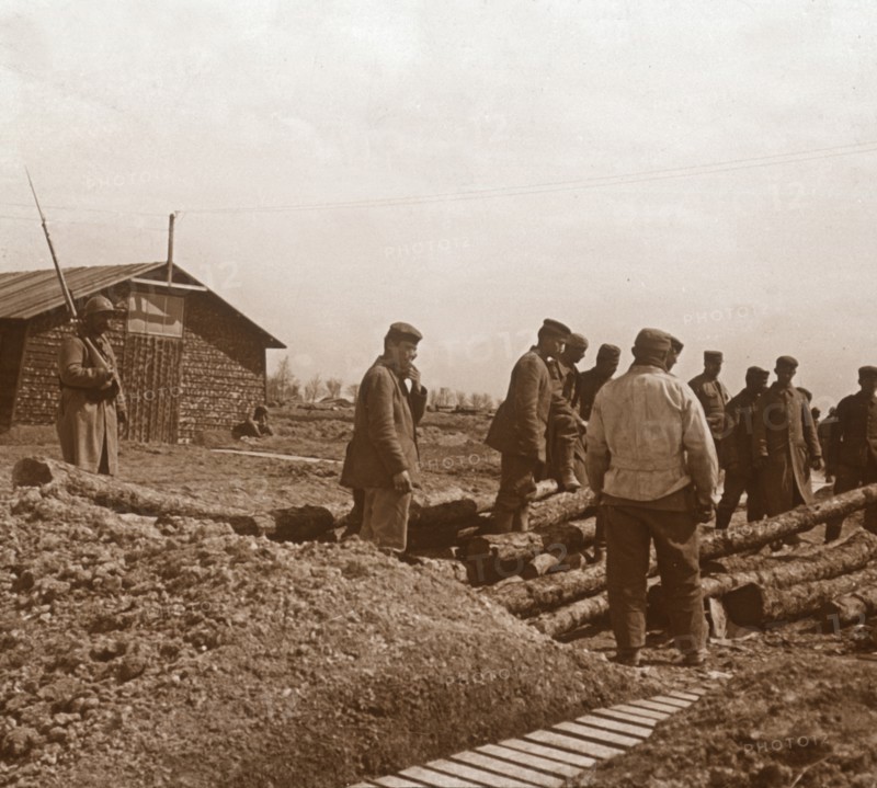 Prisoners, Chalons, northern France, c1914-c1918. Artist: Unknown.