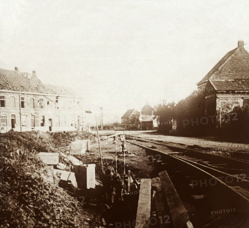 German cannons, Roeselare, Flanders, Belgium, c1914-c1918. Artist: Unknown.