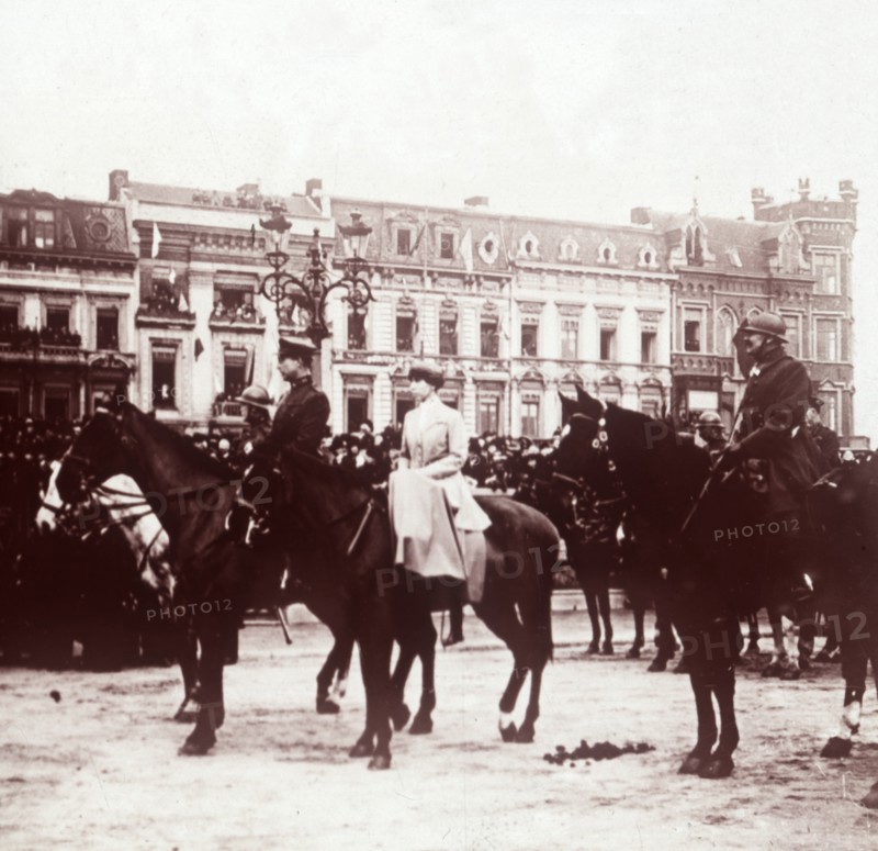 Albert I and Elisabeth of Bavaria at Liége, Belgium, c1914-c1918. Artist: Unknown.