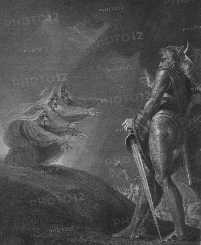 'The Witches Appear to Macbeth and Banquo', c1820. Artist: William Bromley.